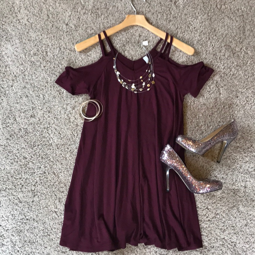 Raquel burgundy knit dress
